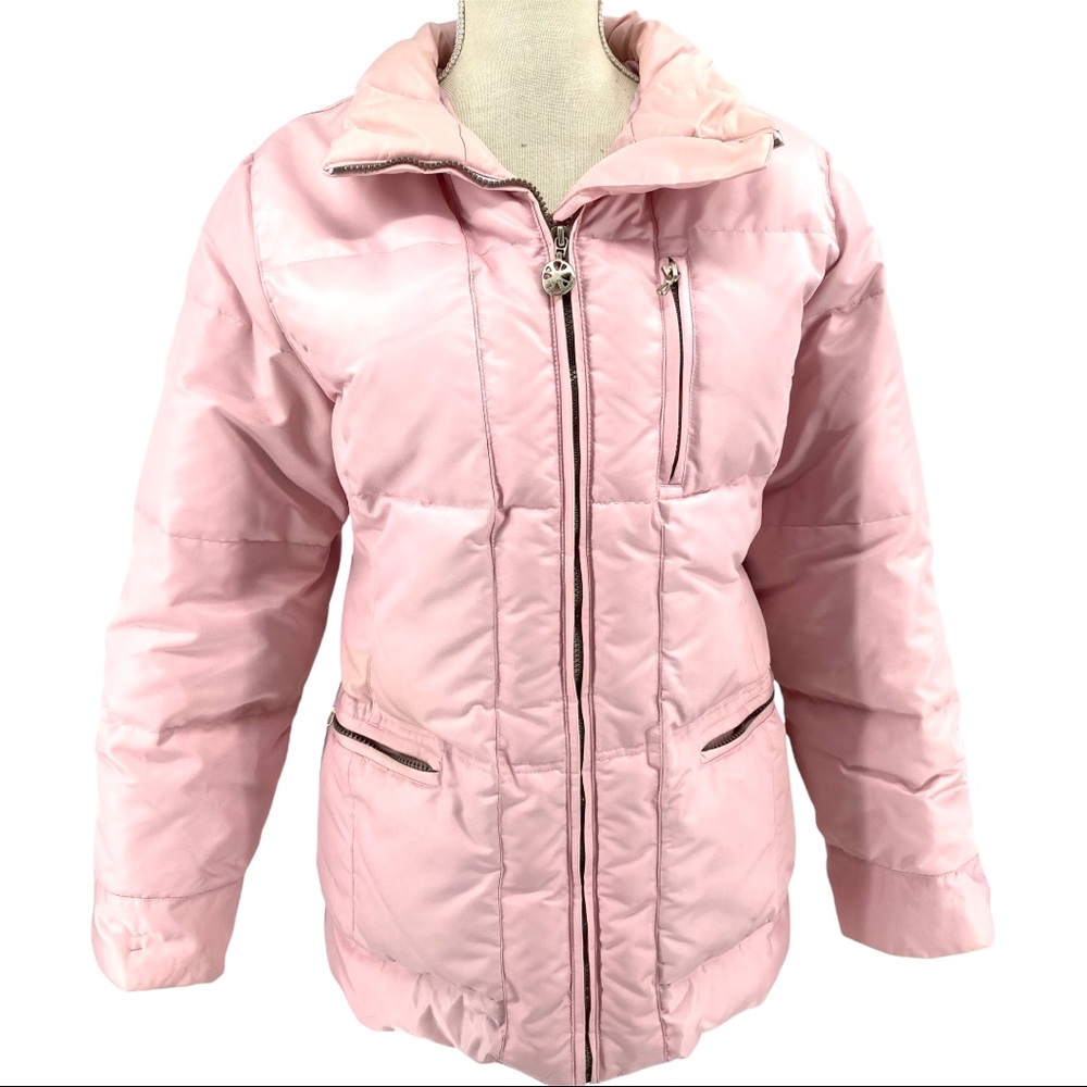 1 Madison long sleeve pink puffer winter jacket